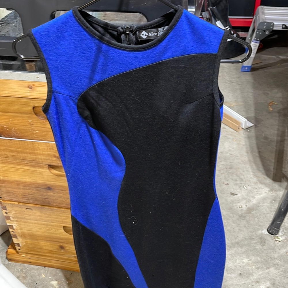 Nice forever sleeveless dress black and blue